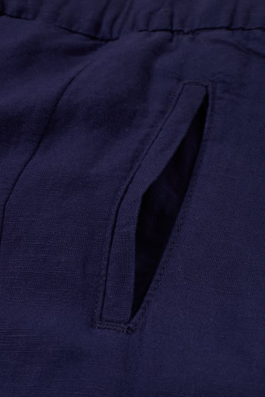 Mujer - Culotte - high waist - wide leg - mezcla de lino - azul oscuro
