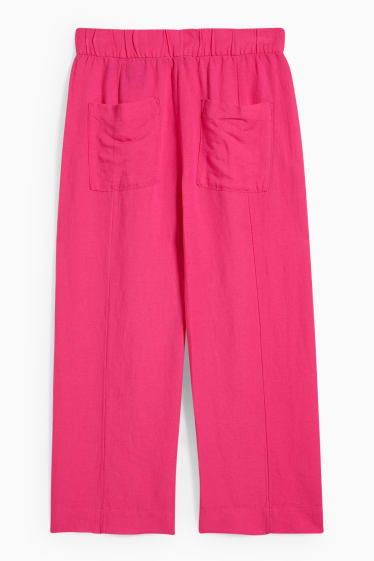 Mujer - Culotte - high waist - wide leg - mezcla de lino - fucsia