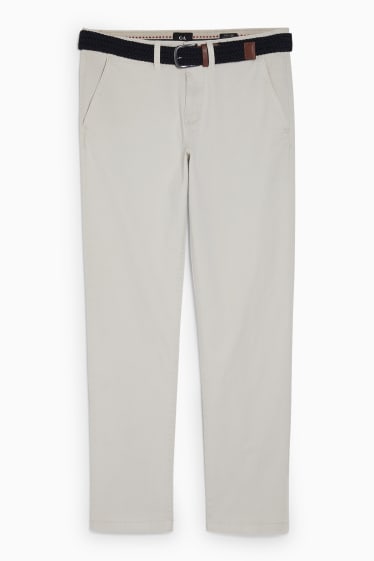 Hommes - Chino avec une ceinture - regular fit - beige clair