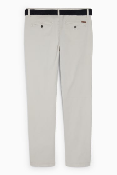 Hommes - Chino avec une ceinture - regular fit - beige clair