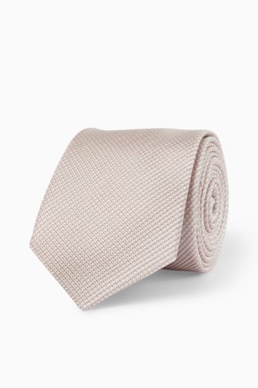 Men - Silk tie  - beige