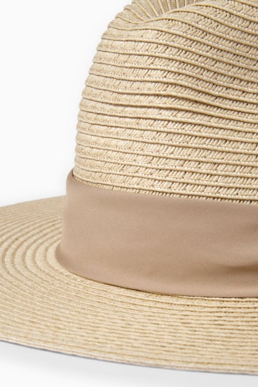 Damen - Strohhut - hellbeige