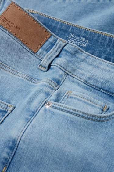 Damen - Slim Jeans - High Waist - helljeansblau