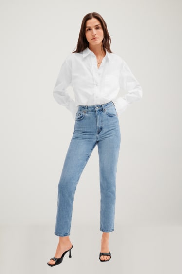 Femmes - Premium Denim by C&A - jean coupe droite - high waist - jean bleu clair