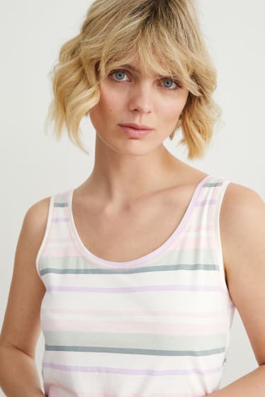 Damen - Bigshirt - gestreift - rosa