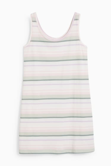 Damen - Bigshirt - gestreift - rosa