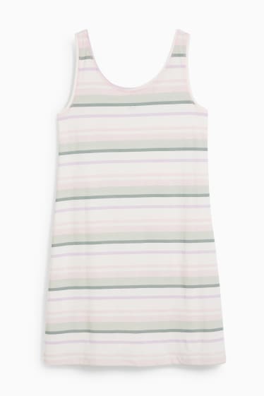 Damen - Bigshirt - gestreift - rosa