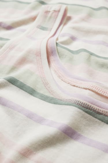 Damen - Bigshirt - gestreift - rosa
