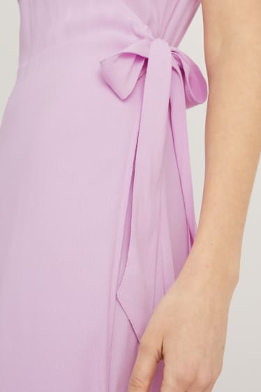 Donna - Vestito a portafoglio - viola chiaro