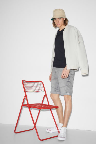 Men - Denim shorts - denim-light gray