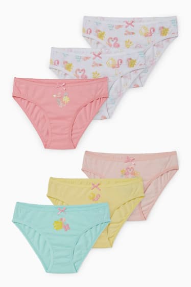 Kinderen: meisjes - Set van 6 - slip - fuchsiarood