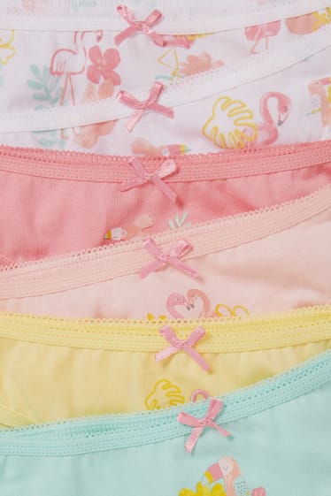 Kinderen: meisjes - Set van 6 - slip - fuchsiarood