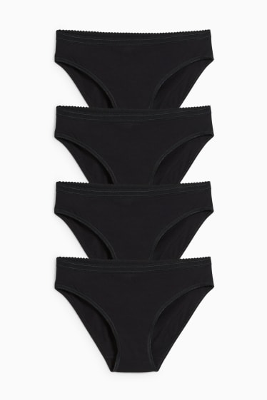 Dames - Set van 4 - slip - zwart