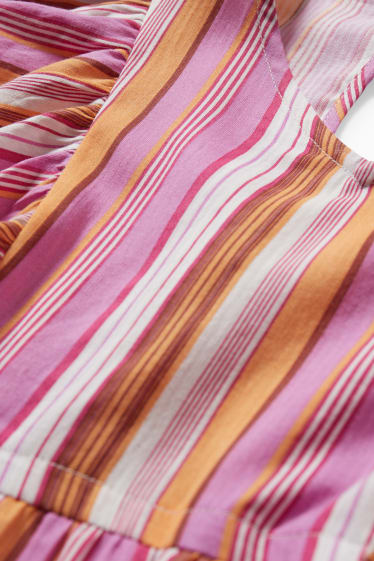 Bambine - Vestito - a righe - fucsia