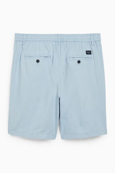Mężczyźni - Szorty - mieszanka z lnem - jasnoniebieski