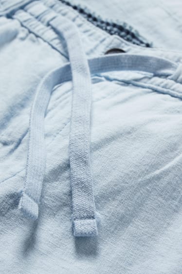 Mężczyźni - Szorty - mieszanka z lnem - jasnoniebieski