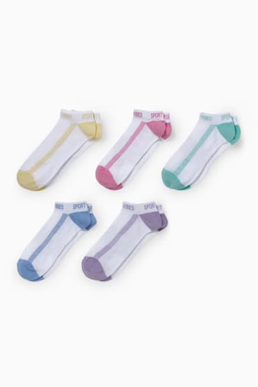 Niños - Pack de 5 - calcetines tobilleros - blanco