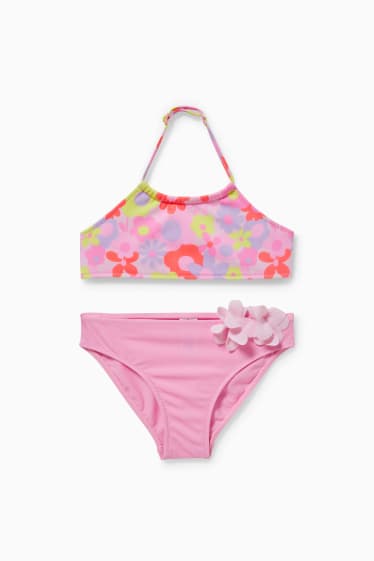 Enfants - Bikini - LYCRA® XTRA LIFE™ - 2 pièces - à fleurs - rose