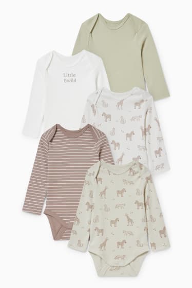 Unisex - Confezione da 5 - body per neonati - beige