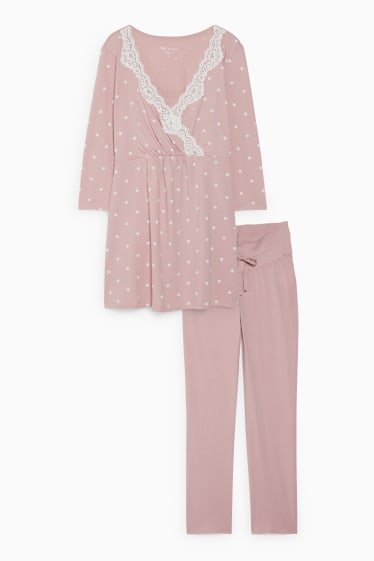 Damen - Still-Pyjama - rosa