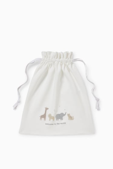 Unisex - Set per neonati con sacchetto regalo - 7 pezzi - bianco
