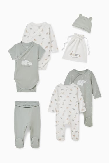 Unisex - Set per neonati con sacchetto regalo - 7 pezzi - bianco
