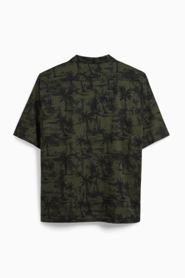 Pánské - Košile - regular fit - klopový límec - zelená