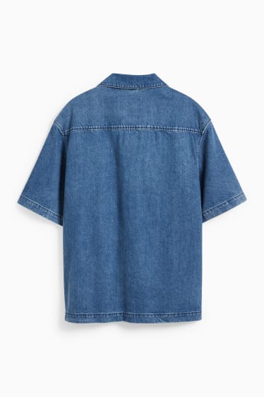 Pánské - Džínová košile - relaxed fit - kent - džíny - světle modré