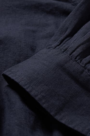 Donna - Blusa - misto lino - blu scuro
