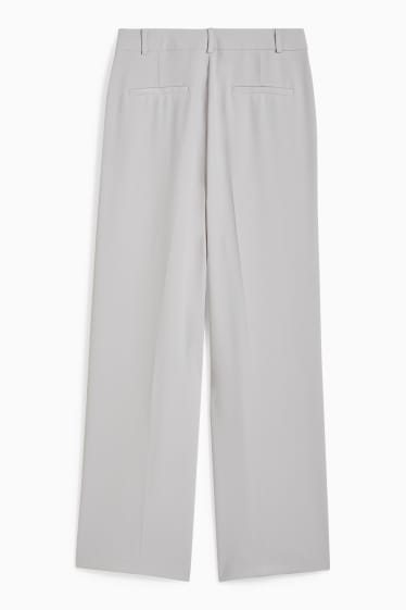Dona - Pantalons formals - high waist - wide leg - gris clar