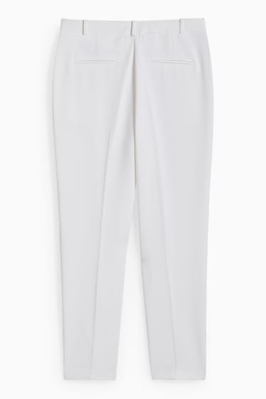 Women - Business trousers - mid-rise waist - regular fit - white