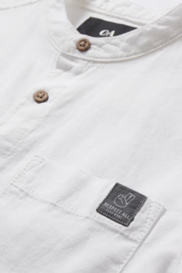 Children - Shirt - linen blend - white