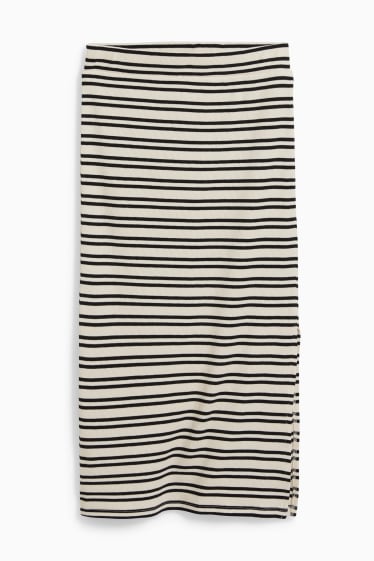 Dames - Rok - gestreept - licht beige
