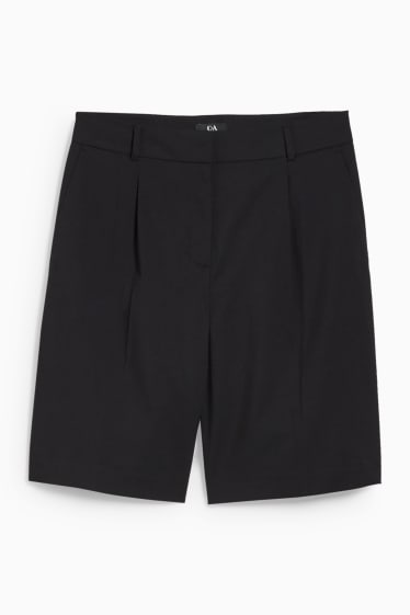 Damen - Business-Bermudas - High Waist - schwarz