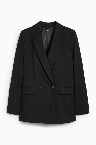 Dames - Business-blazer - relaxed fit - zwart