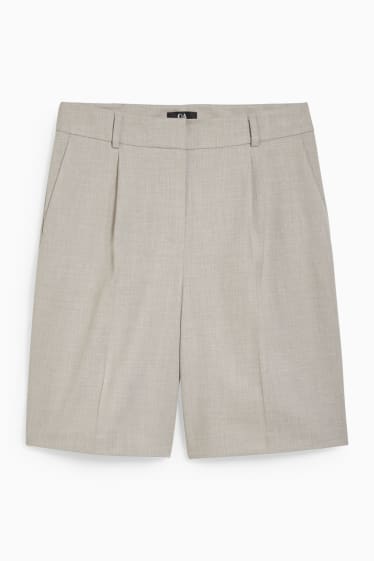 Damen - Business-Bermudas - High Waist - hellbeige