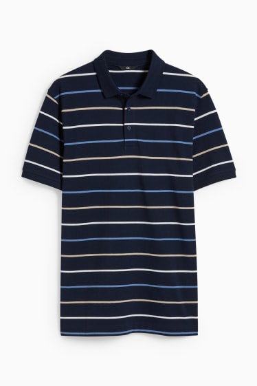 Herren - Poloshirt - gestreift - dunkelblau
