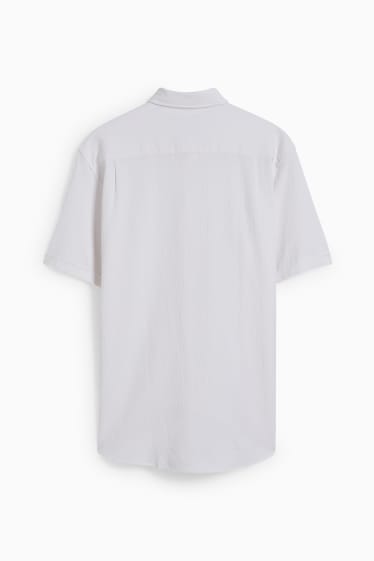 Pánské - Košile - regular fit - button-down - LYCRA® - krémově bílá