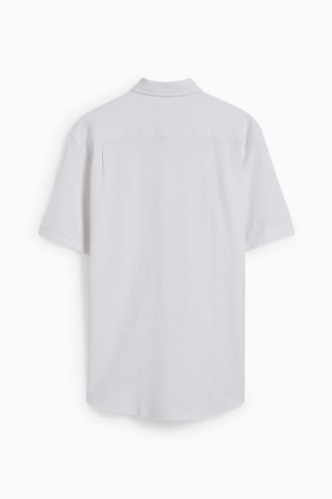 Herren - Hemd - Regular Fit - Button-down - LYCRA® - cremeweiss