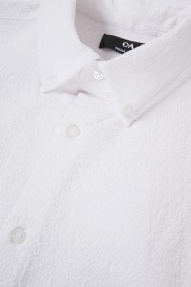 Herren - Hemd - Regular Fit - Button-down - LYCRA® - cremeweiss