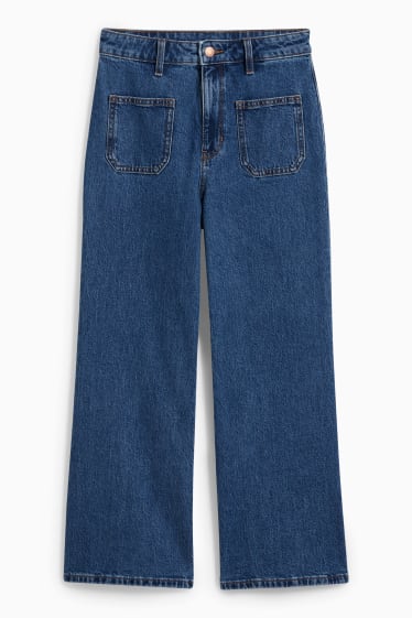 Kobiety - Loose fit jeans - wysoki stan - dżins-niebieski