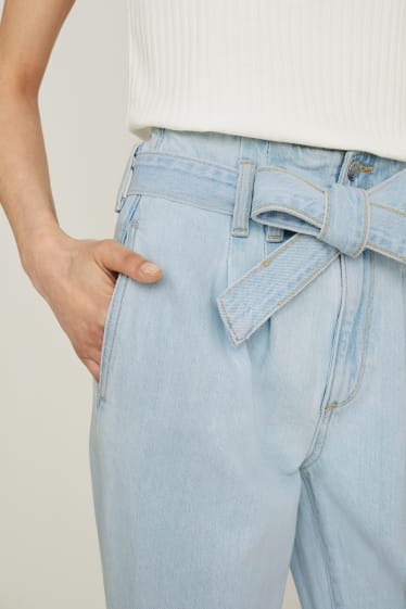 Damen - Loose Fit Jeans - High Waist - helljeansblau