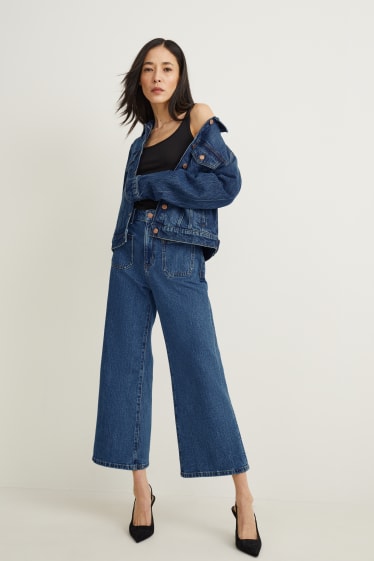 Kobiety - Loose fit jeans - wysoki stan - dżins-niebieski