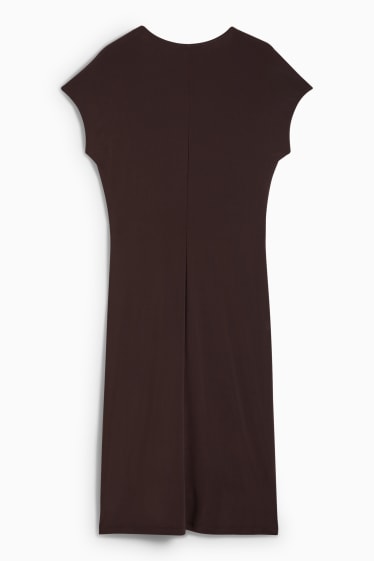 Women - Wrap dress - dark brown