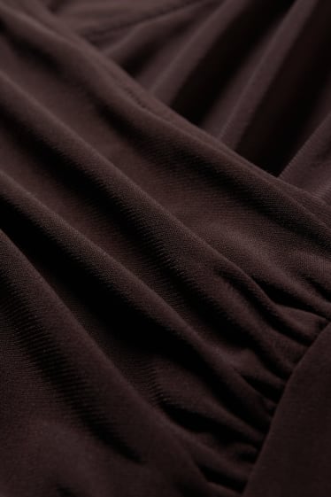 Women - Wrap dress - dark brown
