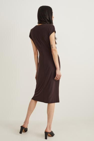 Women - Wrap dress - dark brown