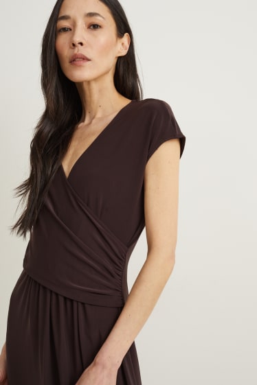 Women - Wrap dress - dark brown