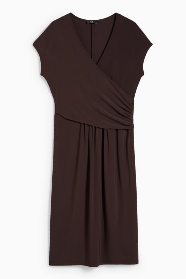 Women - Wrap dress - dark brown
