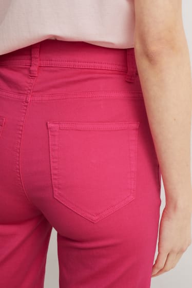 Damen - Jeans-Bermudas - Mid Waist - pink
