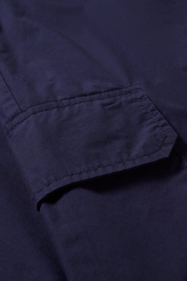 Dámské - Cargo kalhoty - mid waist - tapered fit - tmavomodrá